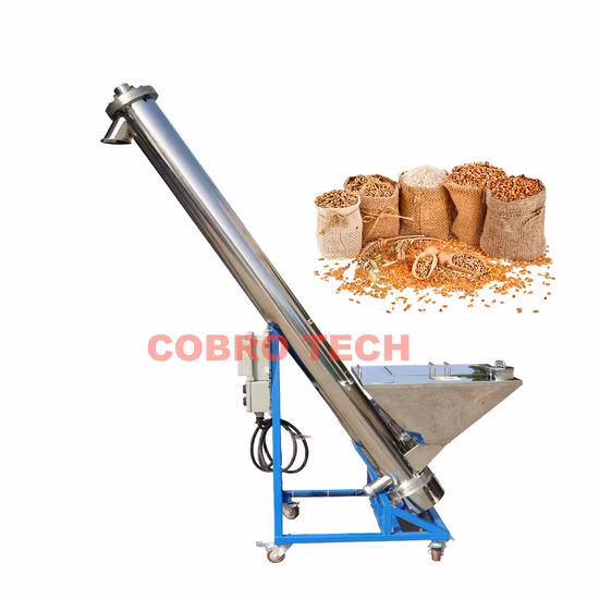 Trasportatore a coclea in acciaio inossidabile per miniere a risparmio di manodopera, tramoggia tubolare, polvere di cemento