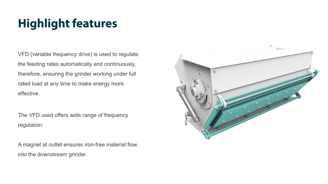 Powder and Small Granular Grain Material Variable Frequency Impeller Feeder with Magnet for Animal Feed Pulverizer Machine