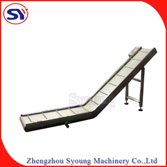 Nastro trasportatore inclinato con deflettore per arachidi tostate